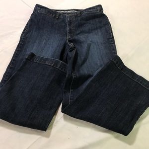 Lands End 4P Blue Jeans Full Leg Classic Waist Dark 4 Petite full leg